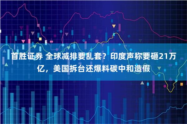 首胜证券 全球减排要乱套？印度声称要砸21万亿，美国拆台还爆料碳中和造假